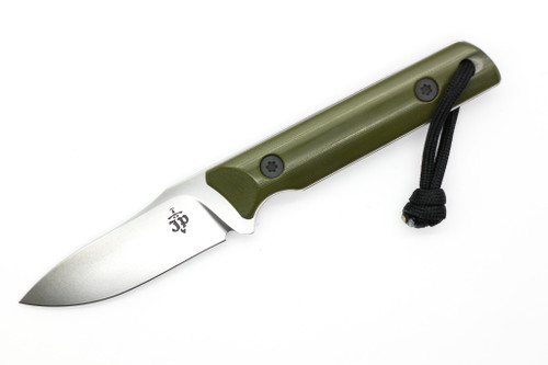 JP Bladesmithing - Fang XL - 3.125" AEB-L Fixed Blade W/ OD Green G-10 Handle & Black Kydex Sheath