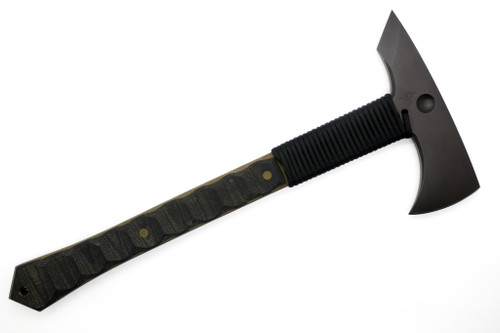 Dave Wenger Blades: Jarl - 80CrV2 - Sculpted Black Canvas Micarta W/ OD Canvas Micarta Liners - Kydex Sheath