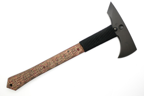 Dave Wenger Blades: Jarl - 80CrV2 - Sculpted Drunken Apple Burlap Micarta - Kydex Sheath