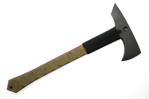 Dave Wenger Blades: Jarl - 80CrV2 - Sculpted OD Green Canvas Micarta W/ Red Canvas Micarta Liner - Kydex Sheath