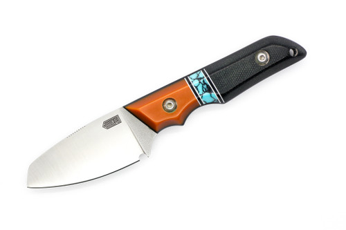 Bald Man Knife & Tool - Albatross - 2.5" Nitro-V Steel Fixed Blade W/Butterscotch Paper W/ TruStone & Black Micarta W/ Black Liner Handle & Black Kydex Sheath