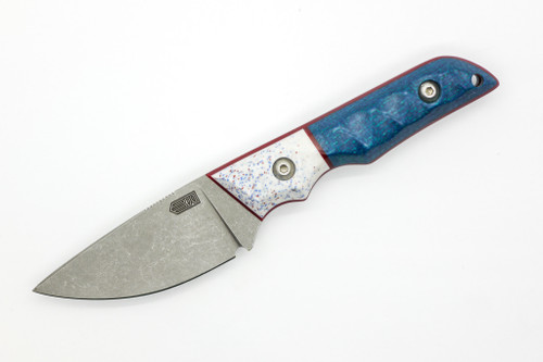 Bald Man Knife & Tool - Albatross - 2.75" Nitro-V Steel Fixed Blade W/ Bleed American Handle & Red Kydex Sheath