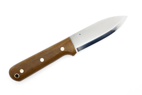 LT Wright Knives Genesis  - A2 Steel - Scandi Grind - Natural Canvas Micarta Handle - Matte Finish