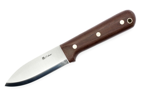 LT Wright Knives Genesis  - A2 Steel - Scandi Grind - Rustic Brown Canvas Micarta Handle - Matte Finish