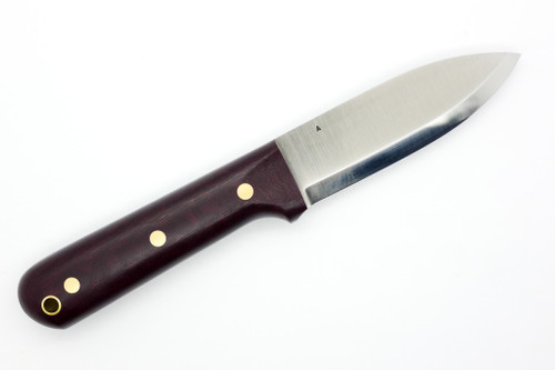 LT Wright Knives Genesis  - A2 Steel - Scandi Grind - Double Red Canvas Micarta Handle - Matte Finish