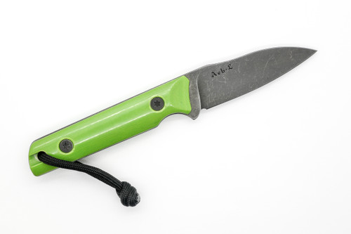 JP Bladesmithing - Wharnfang XL - 3.125" AEB-L Fixed Blade W/ Pistachio Green Linen Micarta Handle & Black Leather Sheath