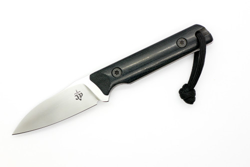 JP Bladesmithing - Wharnfang XL - 3.125" AEB-L Fixed Blade W/ Black Canvas Micarta Handle & Black Kydex Sheath