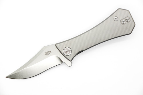 Aux Mfg - Pocket Bowie Framelock - 2.77" M390 Steel Bowie Folding Blade w/ Titanium Handle