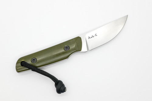 JP Bladesmithing - Shinobi EDC- 2.35" AEB-L Fixed Blade W/ OD Green G10 Handle & Black Kydex Sheath