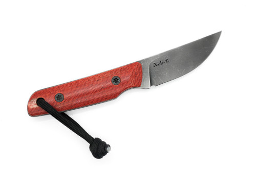 JP Bladesmithing - Shinobi EDC- 2.35" AEB-L Fixed Blade W/ Chili Pepper Micarta Handle & Black Leather Sheath