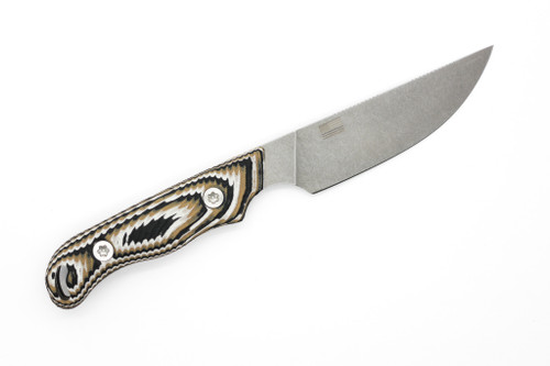 Hellbender Blade Co. - Outfitter - 3.5" Magnacut Tumbled Steel Fixed Blade W/ Multicolored G-10 Handle Hellbender Blade Co. - Outfitter - 3.5" Magnacut Tumbled Steel Fixed Blade W/ Multicolored G-10 Handle