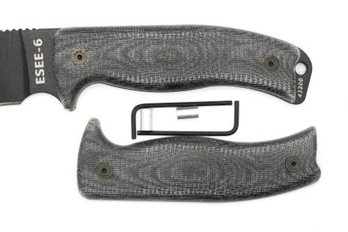 TKC 2.0 Handle for ESEE 5/6  - Black Canvas Micarta