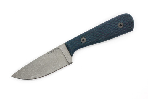 Very Good Knife Company - Adventure - 3.75" 80CRV2 Fixed Blade W/ Denim Blue Canvas Micarta Handle