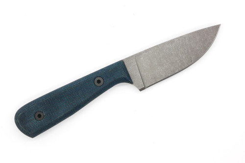Very Good Knife Company - Adventure - 3.75" 80CRV2 Fixed Blade W/ Denim Blue Canvas Micarta Handle