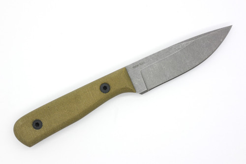 Very Good Knife Company - Hornet - 3.75" AEB-L Fixed Blade W/ Green Canvas Micarta Handle