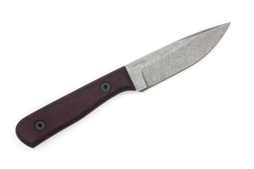 Very Good Knife Company - Hornet - 3.75" 80CRV2 Fixed Blade W/ Burgundy Canvas Micarta Handle