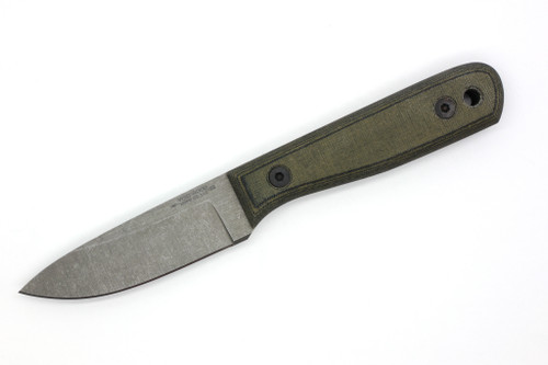 Very Good Knife Company - Rambler - 3.25" 80CRV2 Fixed Blade W/ Green & Black Canvas Micarta Handle