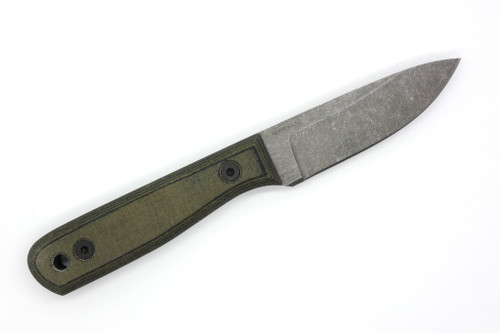 Very Good Knife Company - Rambler - 3.25" 80CRV2 Fixed Blade W/ Green & Black Canvas Micarta Handle