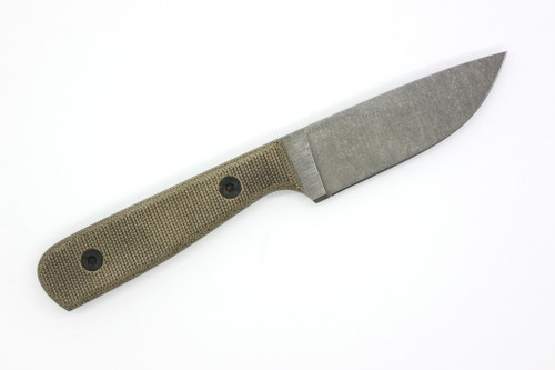 Very Good Knife Company - Adventure Jr. - 3.5" 80CRV2 Fixed Blade W/ Double Green Canvas Micarta Handle