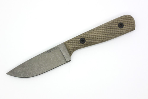 Very Good Knife Company - Adventure Jr. - 3.5" 80CRV2 Fixed Blade W/ Double Green Canvas Micarta Handle