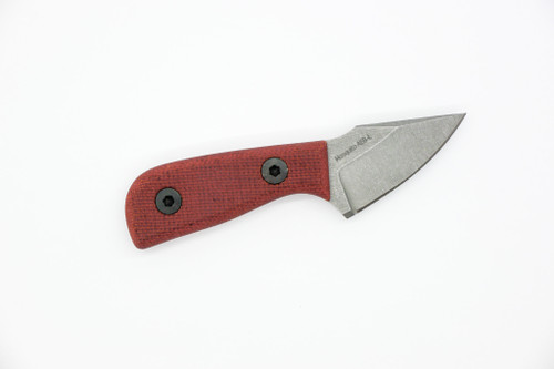 Very Good Knife Company - Mosquito - 1.75" AEB-L Fixed Blade W/ Red Canvas Micarta Handle