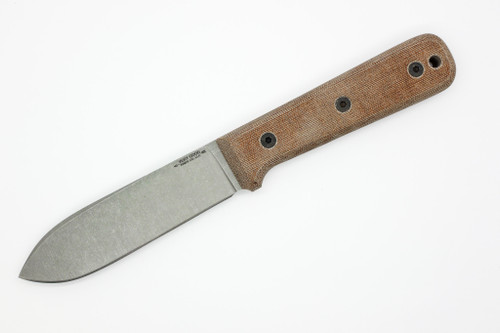 Very Good Knife Company - Tribute - 5" AEB-L Fixed Blade W/ Natural Canvas Micarta Handle