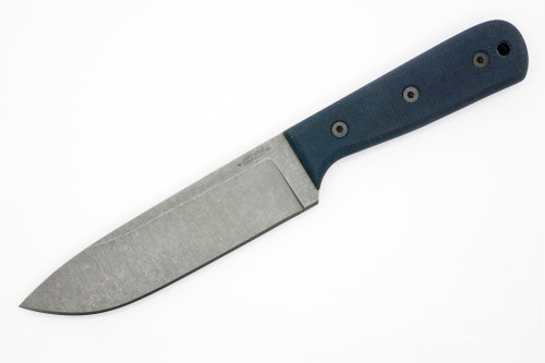 Very Good Knife Company - Walkabout - 6" AEB-L Fixed Blade W/ Denim Blue Canvas Micarta Handle