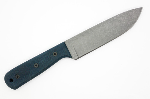 Very Good Knife Company - Walkabout - 6" AEB-L Fixed Blade W/ Denim Blue Canvas Micarta Handle