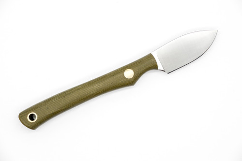 Lishen Knives - Mini Northern Scalpel - 1.75" AEB-L Fixed Blade W/ Matte Green Canvas Micarta Handle