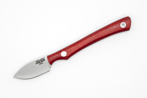 Lishen Knives - Northern Scalpel - 1.75" AEB-L Fixed Blade W/ Matte Red Canvas Micarta Handle