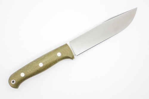 Lishen Knives - Warden- 5.5" AEB-L Fixed Blade W/ Green Linen Micarta Handle