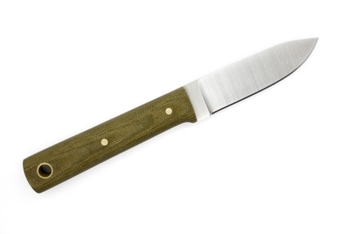 Battle Horse Knives - Maverick Colt - 01 Steel Fixed Blade w/ Green Canvas Micarta Handle