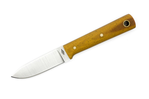 Battle Horse Knives - Maverick Colt - 01 Steel Fixed Blade w/ Natural Canvas Micarta Handle