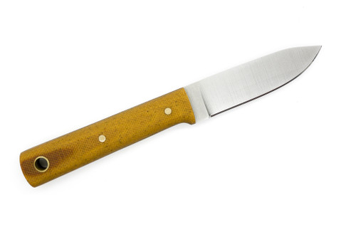 Battle Horse Knives - Maverick Colt - 01 Steel Fixed Blade w/ Natural Canvas Micarta Handle