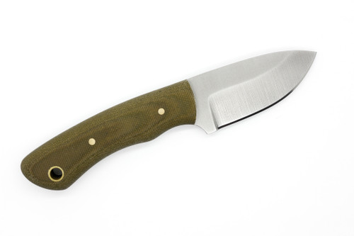 Battle Horse Knives - Slug - 01 Steel Fixed Blade w/ Green Canvas Micarta Handle