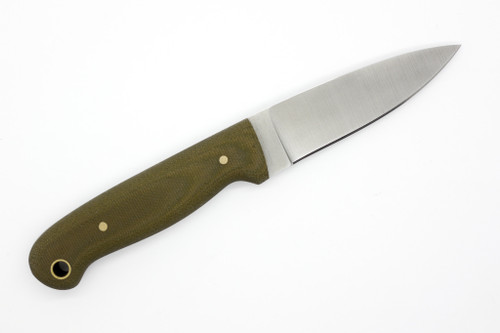 Battle Horse Knives - Explorer - 01 Steel Fixed Blade w/ Green Canvas Micarta Handle
