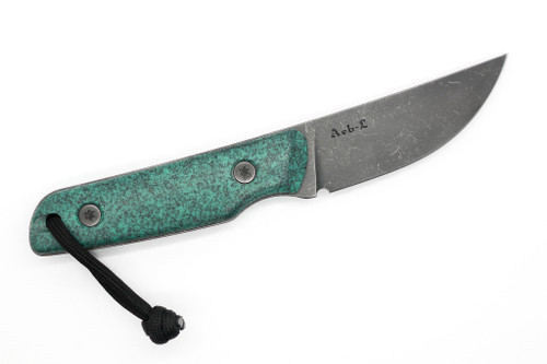 JP Bladesmithing - Shinobi XL - 3.125" AEB-L Fixed Blade W/ Veridian Grip-X W/ Black Liner Handle & Black Leather Sheath