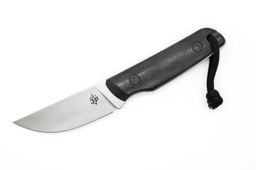 JP Bladesmithing - Shinobi XL - 3.125" AEB-L Fixed Blade W/ Black Canvas Micarta Handle & Black Kydex Sheath