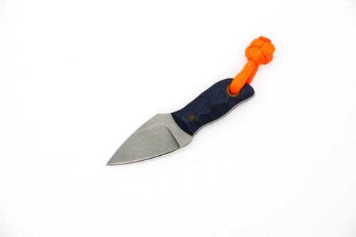 Aux Mfg - Pocket Lint - 1.5"  AEB-L stainless steel Blade w/ Blue Richlite Handle