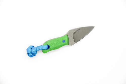 Aux Mfg - Pocket Lint - 1.5"  AEB-L stainless steel Blade w/ Toxic Green G-10 Handle