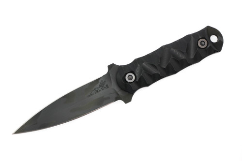 Half Face Blades - Combat Dagger - Black G10, Black Multicam Cerakote, Allen Bolts, Textured Grip