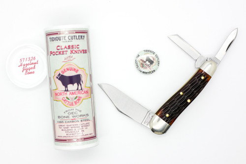 Great Eastern Cutlery Tidoute Cutlery #57 Geppeto Whittler - 3 Blade - Hazelnut Jigged Bone