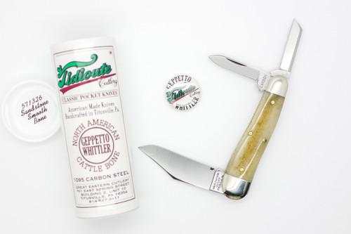Great Eastern Cutlery Tidoute Cutlery #57 Geppeto Whittler - 3 Blade - Sandstone Smooth Bone