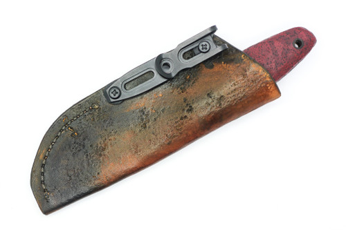 Black Bird Knives - Kestrel - 3.25" 80crv2 steel fixed black W/ Red Grip-X Handle