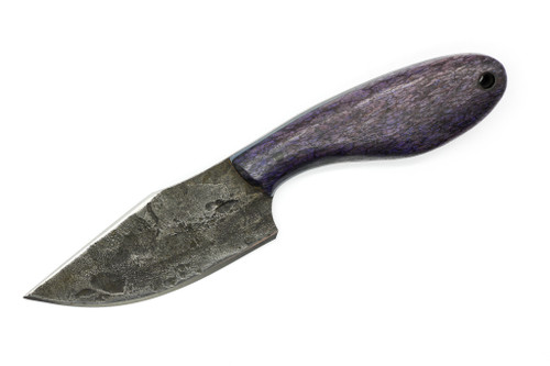 Black Bird Knives - Forged To Shape Camp Knife - 3.75" 80crv2 steel fixed black W/ Purple Dragon Scale Micarta Handle