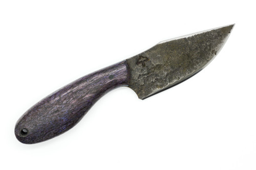 Black Bird Knives - Forged To Shape Camp Knife - 3.75" 80crv2 steel fixed black W/ Purple Dragon Scale Micarta Handle Black Bird Knives - Forged To Shape Camp Knife - 3.75" 80crv2 steel fixed black W/ Purple Dragon Scale Micarta Handle