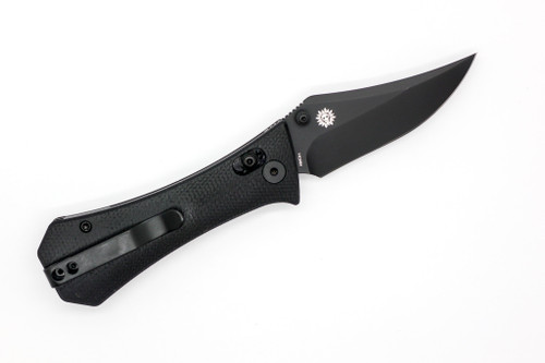 Aux Mfg - Pocket Bowie Crossbar - 2.77" 14c28n Steel Folding Blade w/ Black Micarta & Black Insert Handles