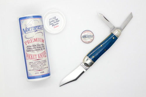 Great Eastern Cutlery Northfield UN-X-LD #57 Geppeto Whittler - 3 Blade - Easter Egg Blue Burlap Micarta - Satin