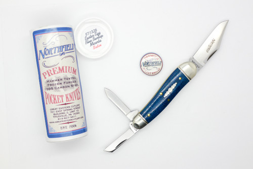 Great Eastern Cutlery Northfield UN-X-LD #57 Geppeto Whittler - 3 Blade - Easter Egg Blue Burlap Micarta - Satin