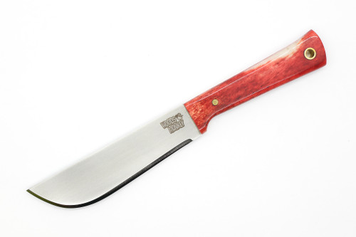 Woods Monkey - Widdle Chete by L.T. Wright - AEB-L Steel - Convex Machete Grind - Satin Finish - Red Bone Handle - 2